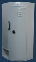 Modelo de bao porttil, cerrado. Vista exterior