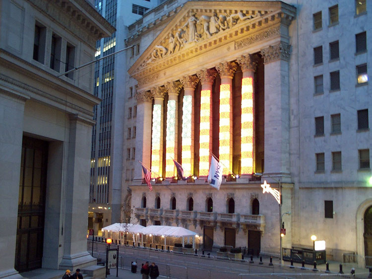 Foto del New York Stock Exchange building, tomada por Luigi Novi